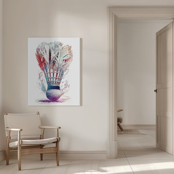 Colorful Badminton Shuttlecock | Canvas - Room Interior 1