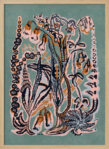 Ethereal Ocean Garden | Poster - Wood Frame Interior