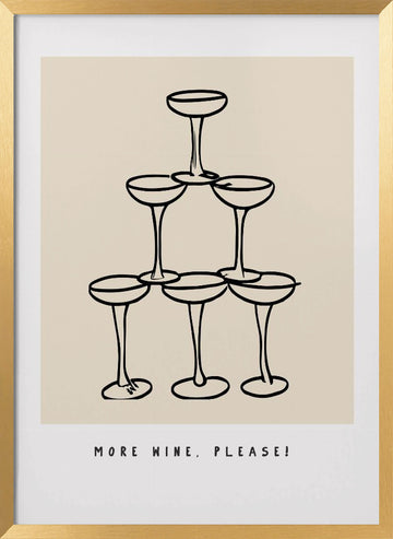 Wine Pyramid Joy | Poster - Gold Frame Interior