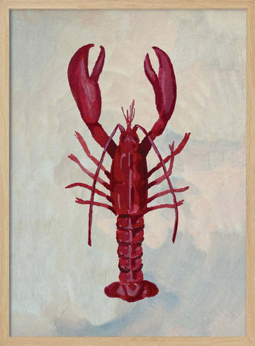 Vibrant Red Lobster | Poster - Wood Frame Interior