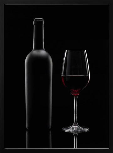 Red Wine Still Life | Poster - Black Metal Frame Interior