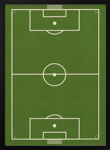 Green Soccer Field | Poster - Black Metal Frame Interior