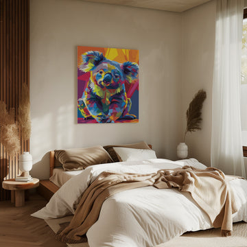 Colorful Pop Art Koala | Canvas - Room Interior 2