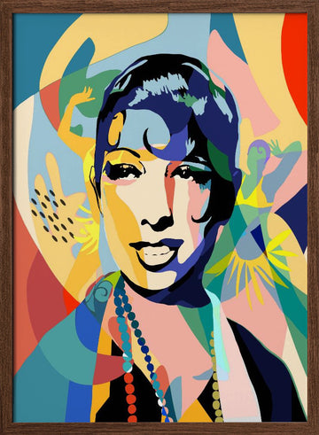 Vibrant Jazz Age Woman | Poster - Walnut Frame Interior