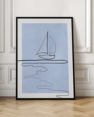 Serene Sailboat Horizon | Poster - Room Interior 1