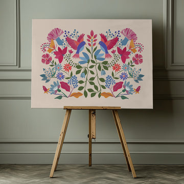 Bohemian Floral Birds | Canvas - Room Interior 1