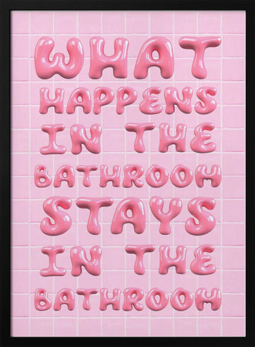 Bubbly Bathroom Rules | Poster - Black Metal Frame Interior
