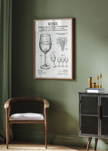 Wine Patent Diagram | Poster - Room Interior 2