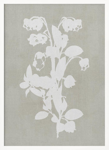 White Botanical Blooms | Poster - White Frame Interior