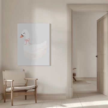 Cute Swan with Bow | Canvas - Room Interior 1