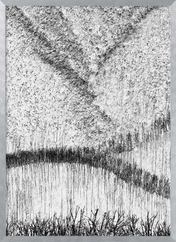 Tranquil Reed Reflections | Poster - Silver Frame Interior