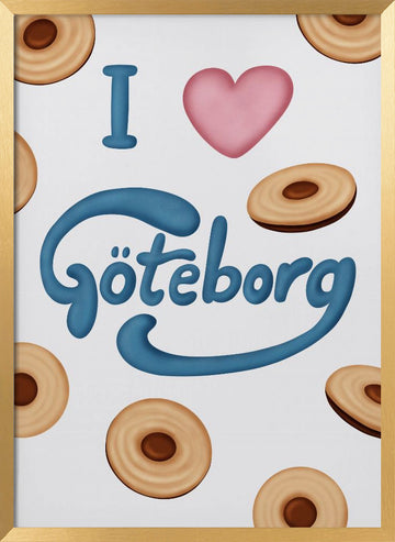 Love Göteborg Cookies | Poster - Gold Frame Interior