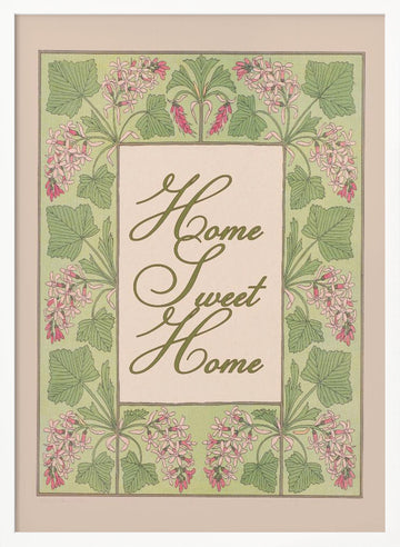 Floral Home Sweet Home | Poster - White Frame Interior