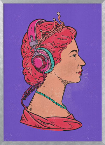 Headphone Queen | Poster - Silver Frame Interior