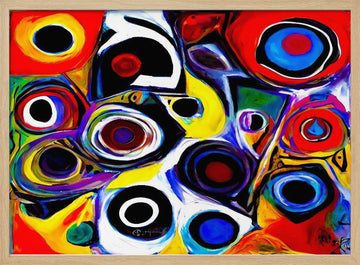 Vibrant Abstract Circles | Poster - Wood Frame Interior