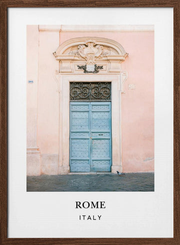 Trastevere Rome Travel poster | Poster - Walnut Frame Interior
