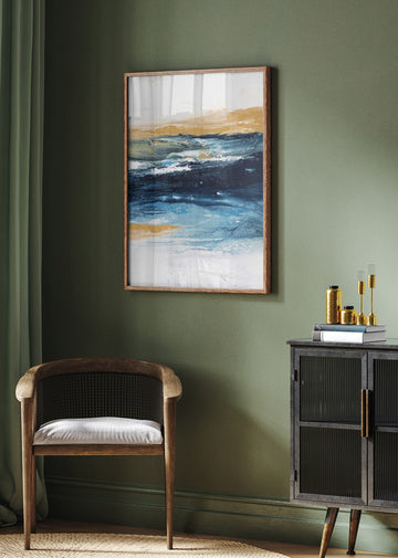 Deep Blue Ocean Gold | Poster - Room Interior 2