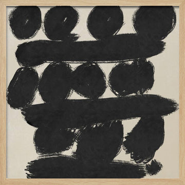 Bold Brushstroke Shapes | Poster - Wood Frame Interior