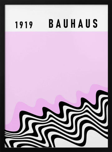 1919 Bauhaus Pink Waves | Poster - Black Metal Frame Interior