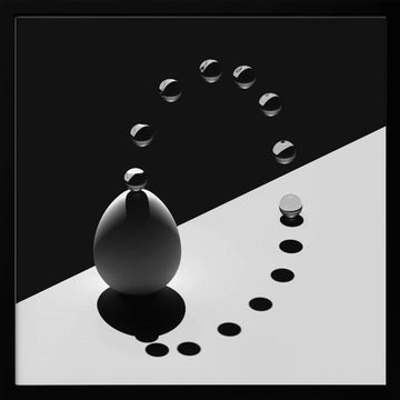 Abstract Spheres Curve | Poster - Black Metal Frame Interior