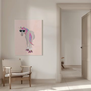 Roller Skating Unicorn | Canvas - Room Interior 1