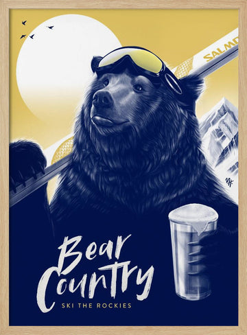 Après Ski Bear | Poster - Wood Frame Interior