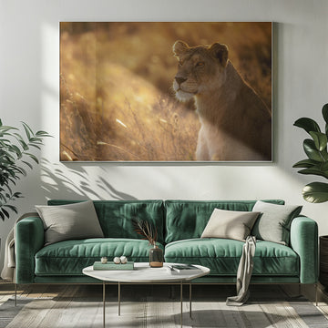 Golden Hour Lioness | Poster - Room Interior 1