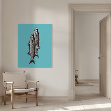 Vintage Fish Duo | Canvas - Room Interior 1