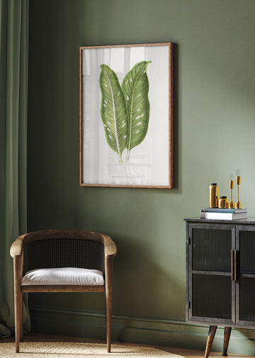 Green Dieffenbachia Baraquiniana Leaf Illustration | Poster - Room Interior 2