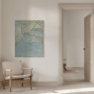 Flowing Gold Lines | Canvas - Room Interior 1