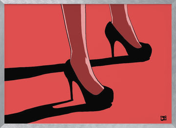 Elegant Red Heels | Poster - Silver Frame Interior