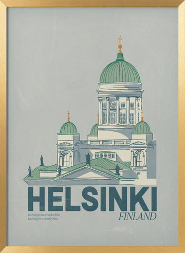 Iconic Helsinki Cathedral | Poster - Gold Frame Interior
