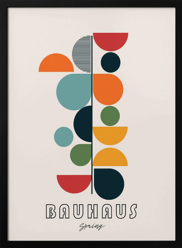 Bauhaus Geometric Spring | Poster - Black Metal Frame Interior
