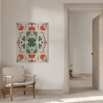 Vibrant Folk Floral | Canvas - Room Interior 1