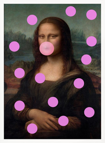 Mona Lisa Bubblegum Pop | Poster - White Frame Interior