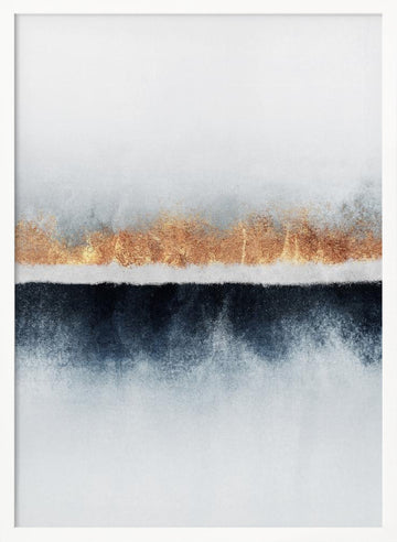 Golden Horizon Abstract | Poster - White Frame Interior