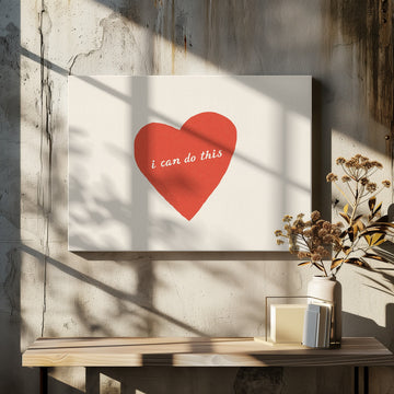 Red Heart Affirmation | Canvas - Room Interior 2