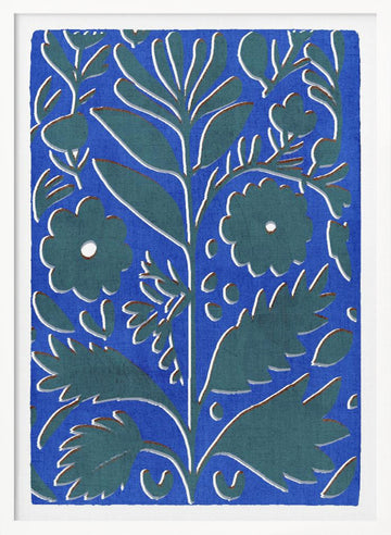 Vibrant Blue Botanicals | Poster - White Frame Interior