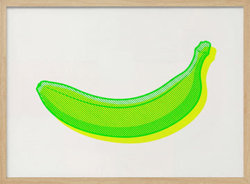 Neon Green Banana | Poster - Wood Frame Interior