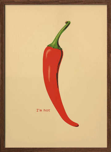Hot Red Chili | Poster - Walnut Frame Interior