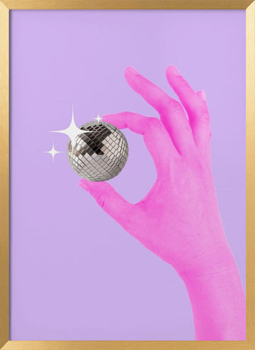 Pink Glow Sphere | Poster - Gold Frame Interior