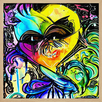 Vibrant Abstract Fusion | Poster - Wood Frame Interior