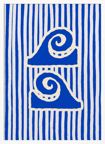 Blue Ocean Waves | Poster - White Frame Interior