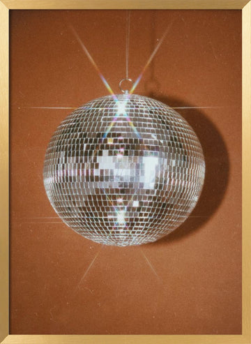 Sparkling Disco Ball | Poster - Gold Frame Interior