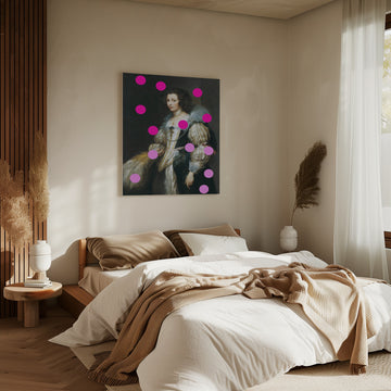 Elegant Lady with Pink Dots | Canvas - Room Interior 2