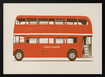 London Double Decker | Poster - Black Metal Frame Interior