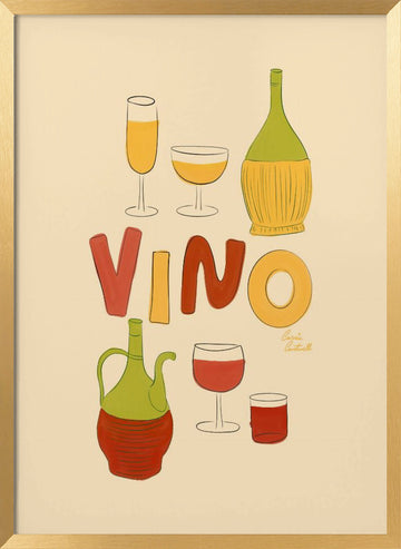 Vino | Poster - Gold Frame Interior