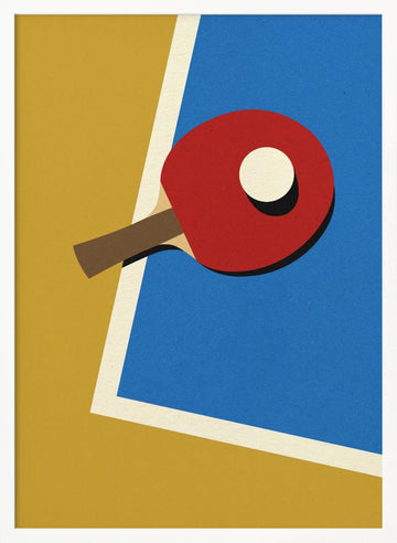 Table Tennis Team Red | Poster - White Frame Interior