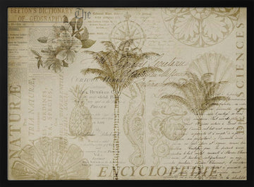 Tropical Botanical Exploration | Poster - Black Metal Frame Interior
