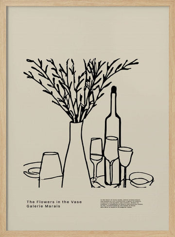 Vase and Glasses | Poster - Wood Frame Interior